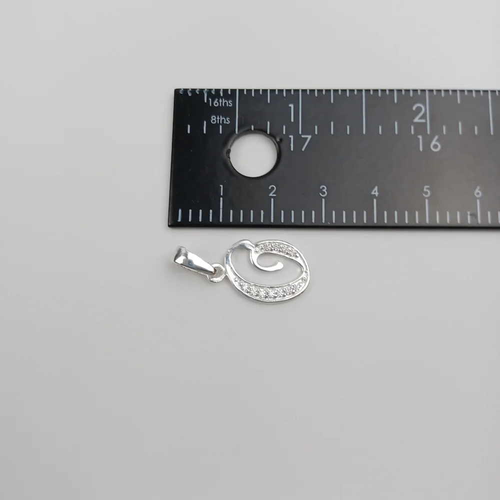 925 sterling silver alphabet letter O pendant‎ necklace